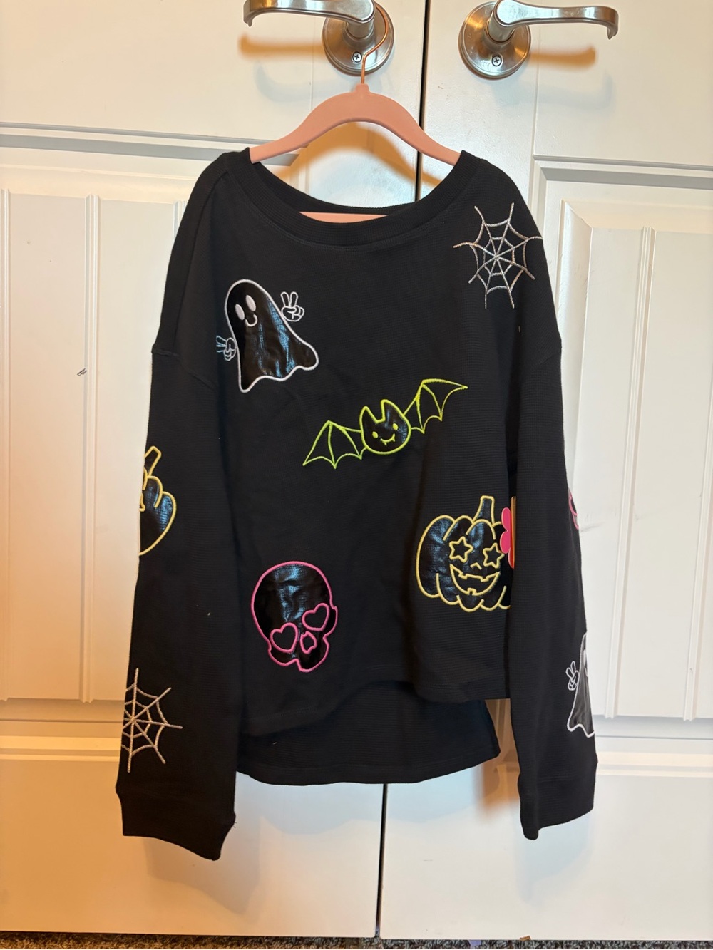 Kids Black Halloween Graphic Pullover Top